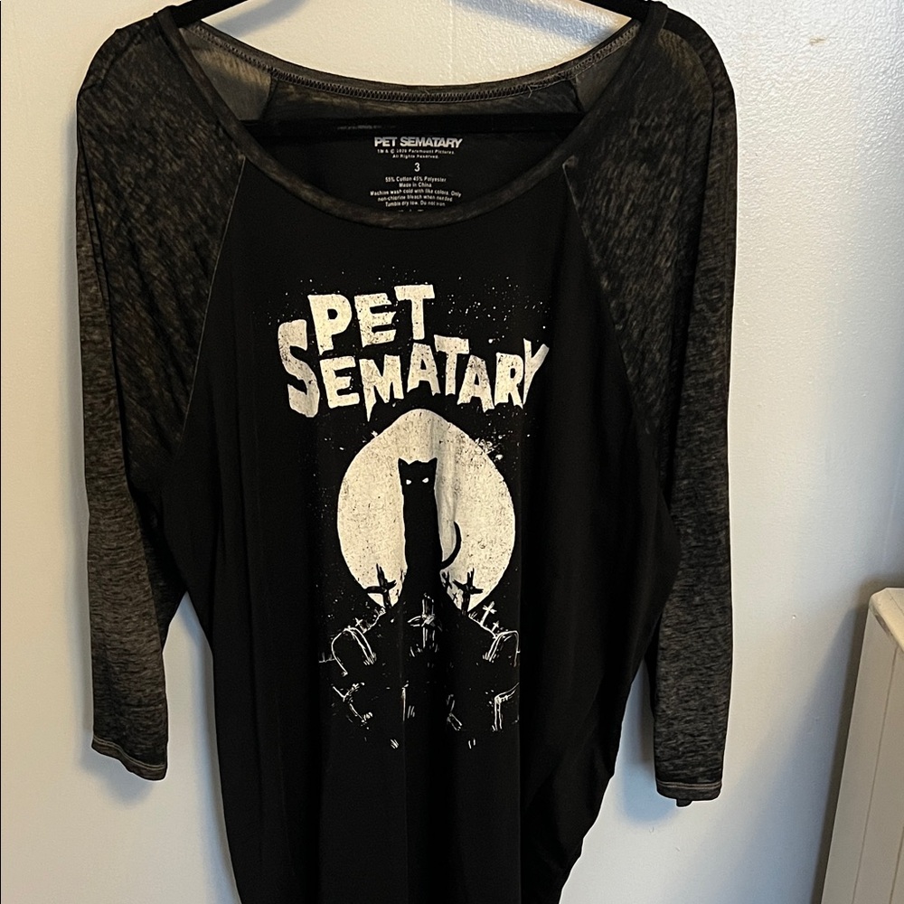 SOLD! Pet Sematary Black Cat T-Shirt with long sleeves